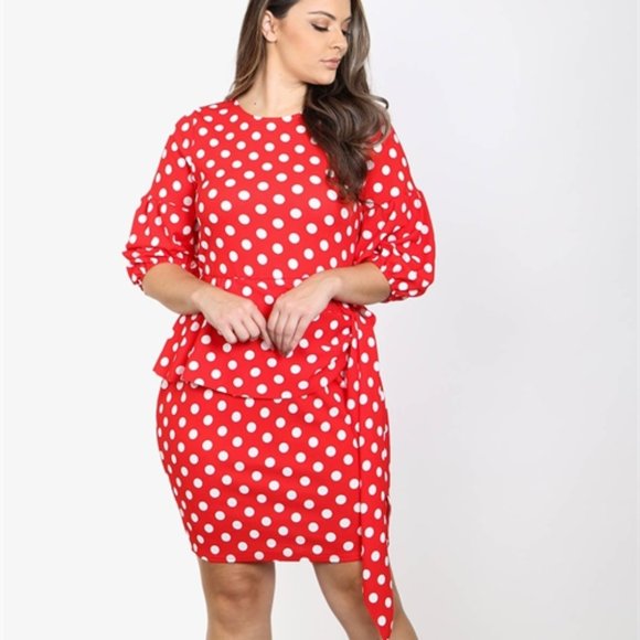 Trend Setter Diva Boutique Dresses & Skirts - Red & White Pocodot dress